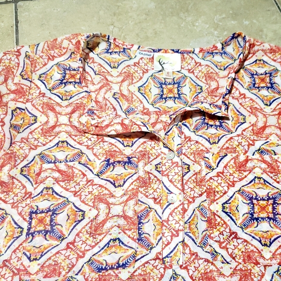 Fig and Flower Patterned Lightweight Tunic Size Large - Picture 4 of 11
